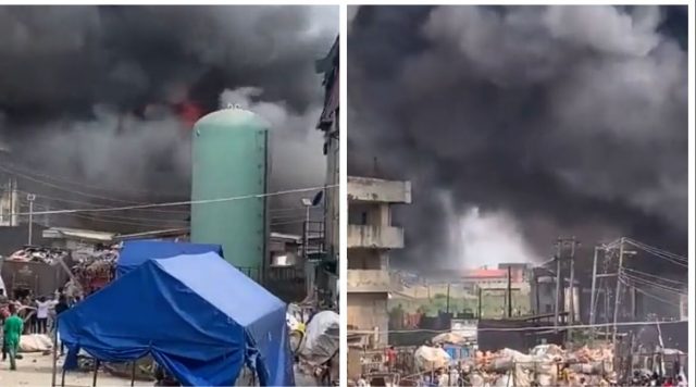 Tejuosho market Yaba is on fire.